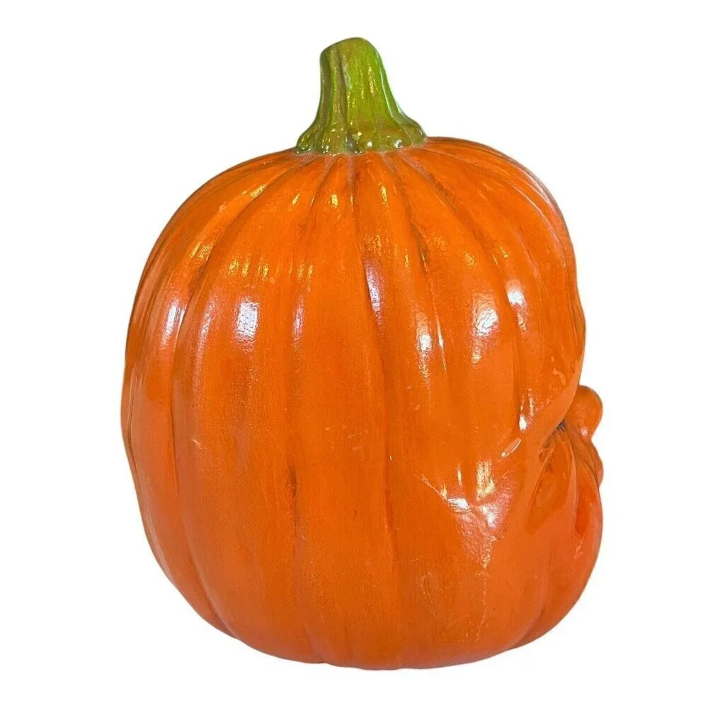 Creepy Anthropomorphic Crying Baby Face Tears Pumpkin Halloween Jack o Lantern